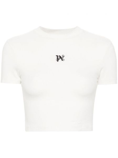 T-shirt mit stickerei Palm Angels weiß