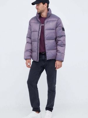 Коротка куртка оверсайз Calvin Klein Jeans фіолетова