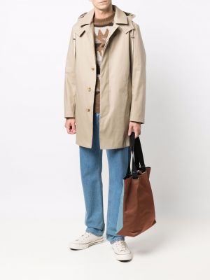 Trumpas paltas su gobtuvu Mackintosh ruda