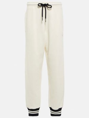 Pantaloni sport din bumbac Moncler alb