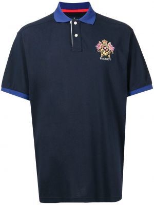 Brodert poloskjorte Hackett blå