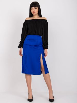 Puzdrová sukňa s vysokým pásom Fashionhunters modrá