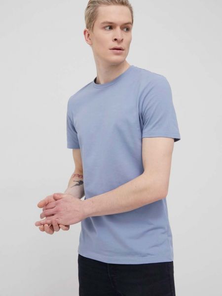 Памучна тениска с дълъг ръкав Produkt By Jack & Jones синьо