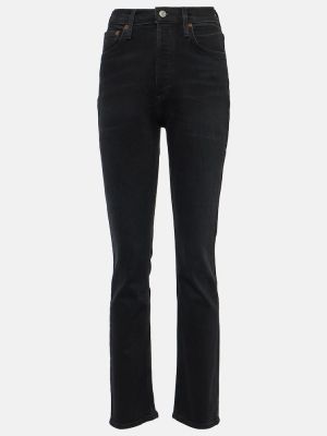 Jeans skinny taille haute slim Agolde noir