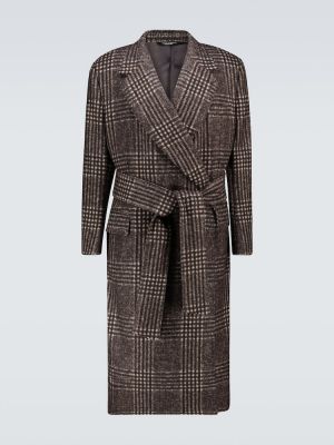 Manteau en laine à carreaux Dolce&gabbana marron