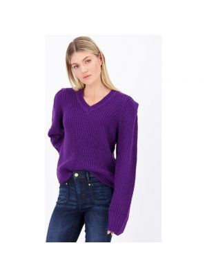 Sweter z dekoltem w serek Raizzed fioletowy