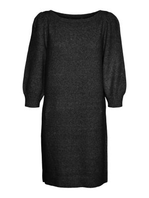 Pletena pletena haljina s melange uzorkom Vero Moda Tall crna