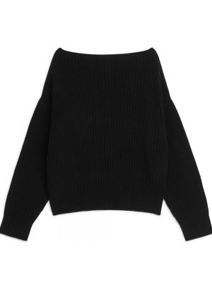 Шерстяной свитер Arket черный
