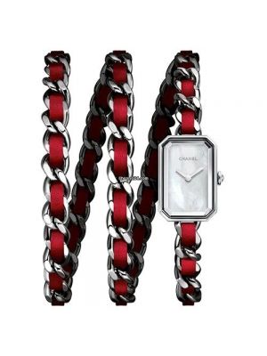 Zegarek z perełkami Chanel czerwony
