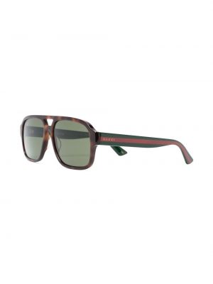 Okulary przeciwsłoneczne w paski Gucci Eyewear brązowe