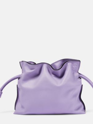 Usnjena pisemska torbica Loewe vijolična