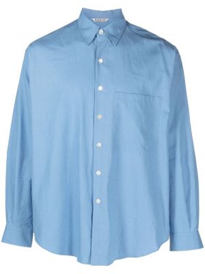 Памучна риза Auralee синьо