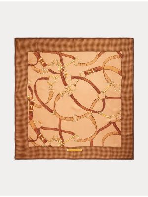 Pañuelo de seda con estampado Lauren Ralph Lauren marrón