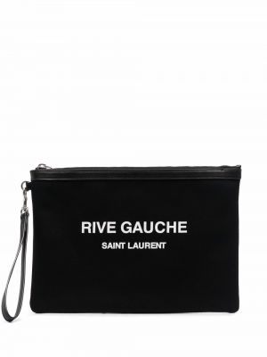Pisemska torbica s potiskom Saint Laurent črna