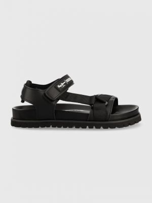 Sandale streetstyle din denim Pepe Jeans - negru