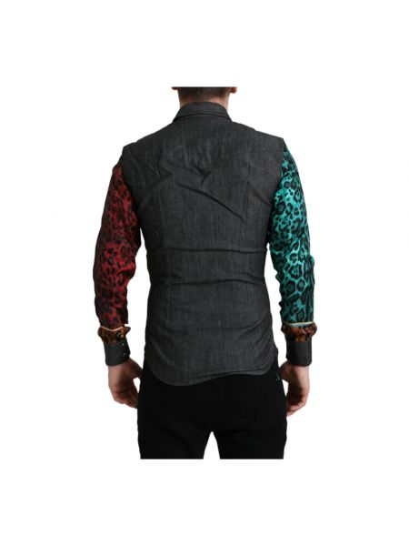 Camisa con botones con estampado con rayas de tigre Dolce & Gabbana
