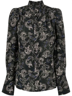 Paisley ruffle trykt skjorte Isabel Marant svart