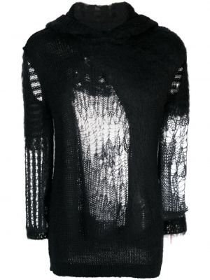Hanorac cu glugă tricotate Rick Owens negru