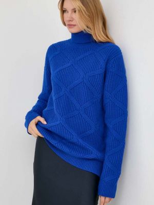 Gyapjú pulóver Samsøe Samsøe kék