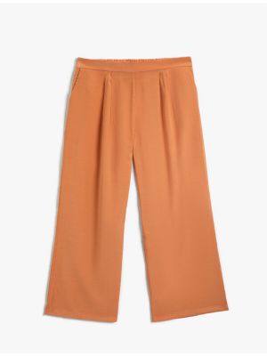 Pantaloni cu croială lejeră cu croială lejeră plisate Koton portocaliu