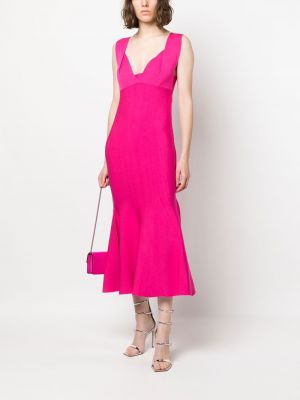 Midi šaty Roland Mouret růžové