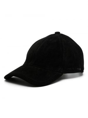 Велурена шапка с козирки Rag & Bone черно