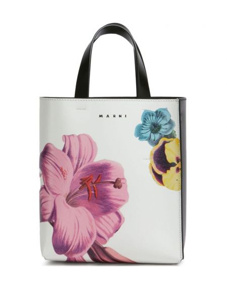 Φλοράλ τσάντα shopper με σχέδιο Marni