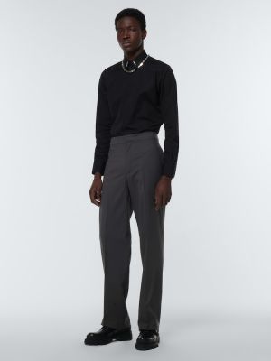 Slim fit vlnený priliehavý oblek Givenchy sivá