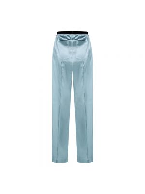 Pantalones rectos de seda Tom Ford azul