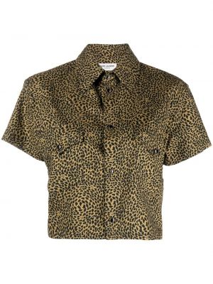 Chemise à imprimé à imprimé léopard Saint Laurent