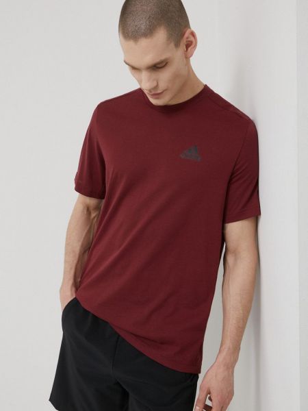 Тениска с дълъг ръкав Adidas винено червено