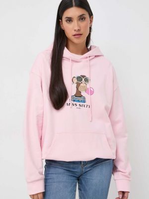 Pamučna hoodie s kapuljačom Miss Sixty ružičasta