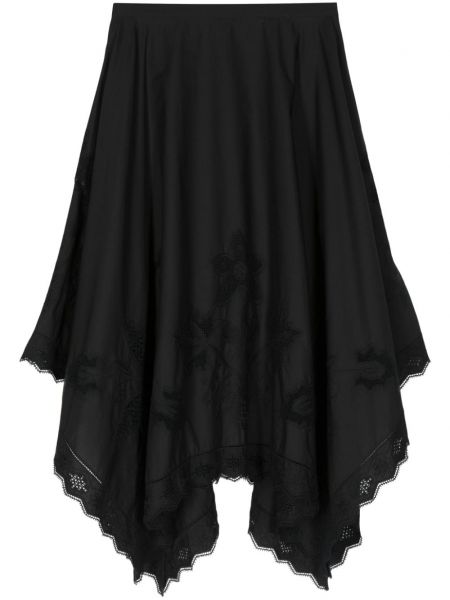 Bavlnená sukňa s výšivkou Lee Mathews čierna
