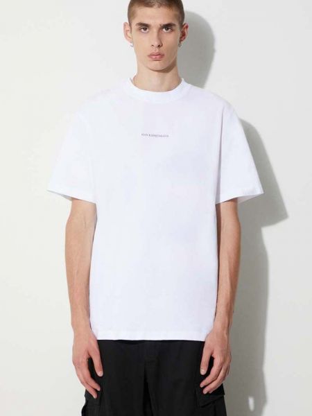 Koszulka bawełniana z nadrukiem Han Kjobenhavn biała
