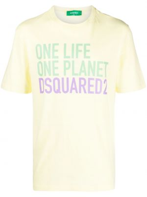 Тениска с принт Dsquared2 жълто