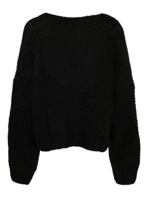 Sweter z dekoltem w serek Mes Demoiselles czarny