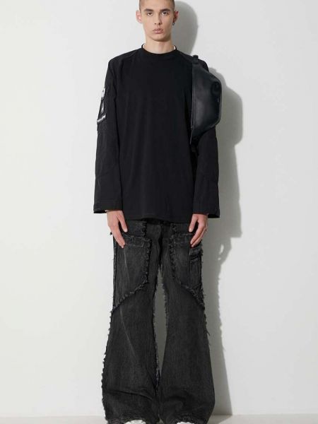 Μακρυμάνικη βαμβακερή μακρυμάνικη μπλούζα 032c μαύρο