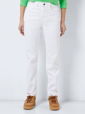 Priliehavé džínsy s rovným strihom Noisy May biela