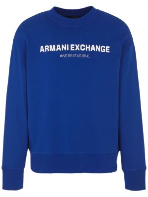 Felpa con stampa Armani Exchange blu