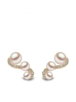 Boucles d'oreilles avec perles à boucle Yoko London jaune