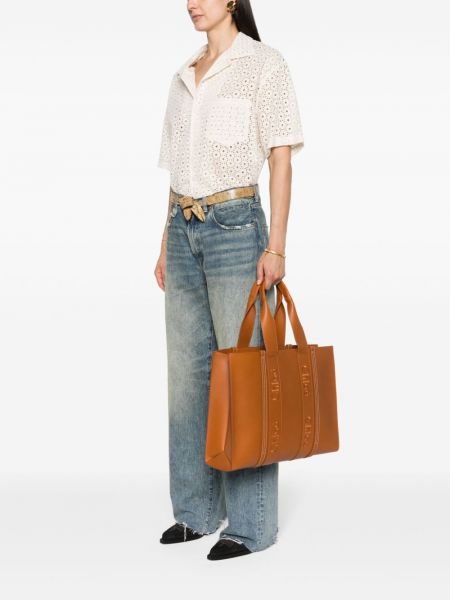 Leder shopper handtasche Chloé braun