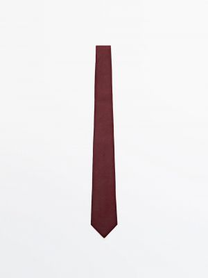 Хлопковый шелковый галстук Massimo Dutti