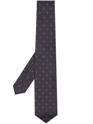 Копринена вратовръзка бродирана Barba синьо