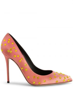 Сатенени полуотворени обувки Giuseppe Zanotti оранжево