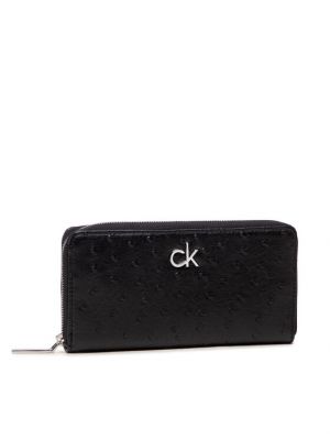 Slim fit peňaženka Calvin Klein čierna