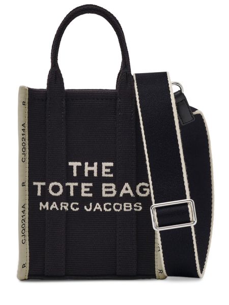 Borsa shopper in tessuto jacquard Marc Jacobs nero