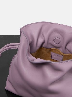 Usnjena pisemska torbica Loewe roza