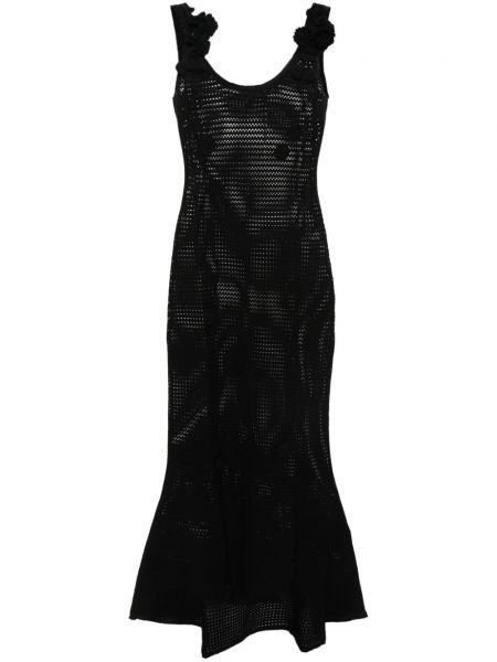 Φλοράλ φόρεμα Self-portrait μαύρο