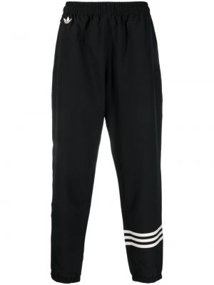 Pantaloni cu broderie Adidas negru