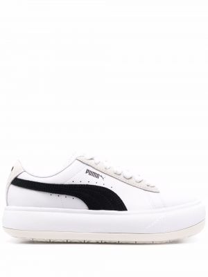 Semsket skinn sneakers Puma Suede hvit